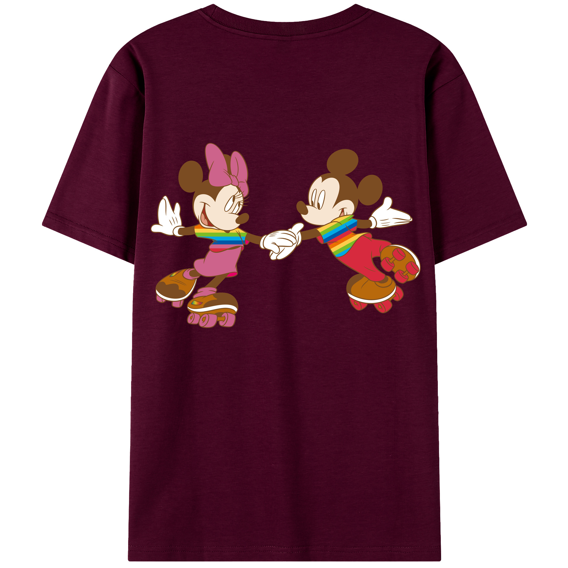 （画像用） ミッキーマウス Mickey Mouse レディース半袖Tシャツ(バックプリント)